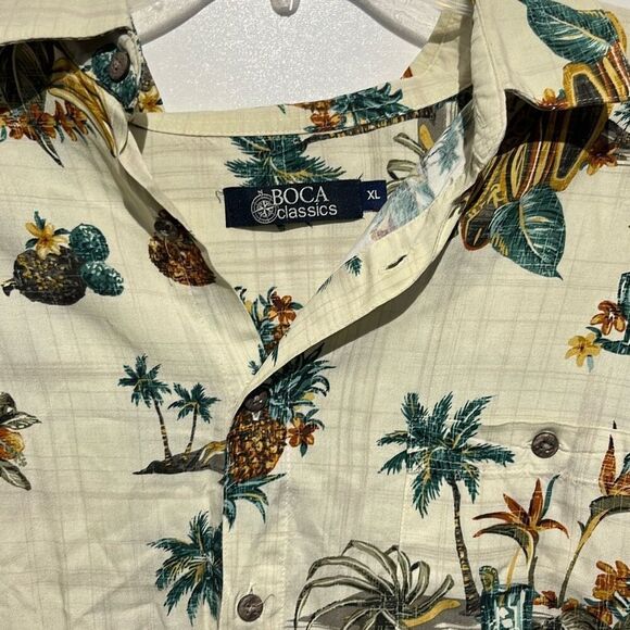 BOCA Classics Men's Multicolor Hawaiian Short Sleeve Button Up Shirt Size XL - Picture 7 of 8